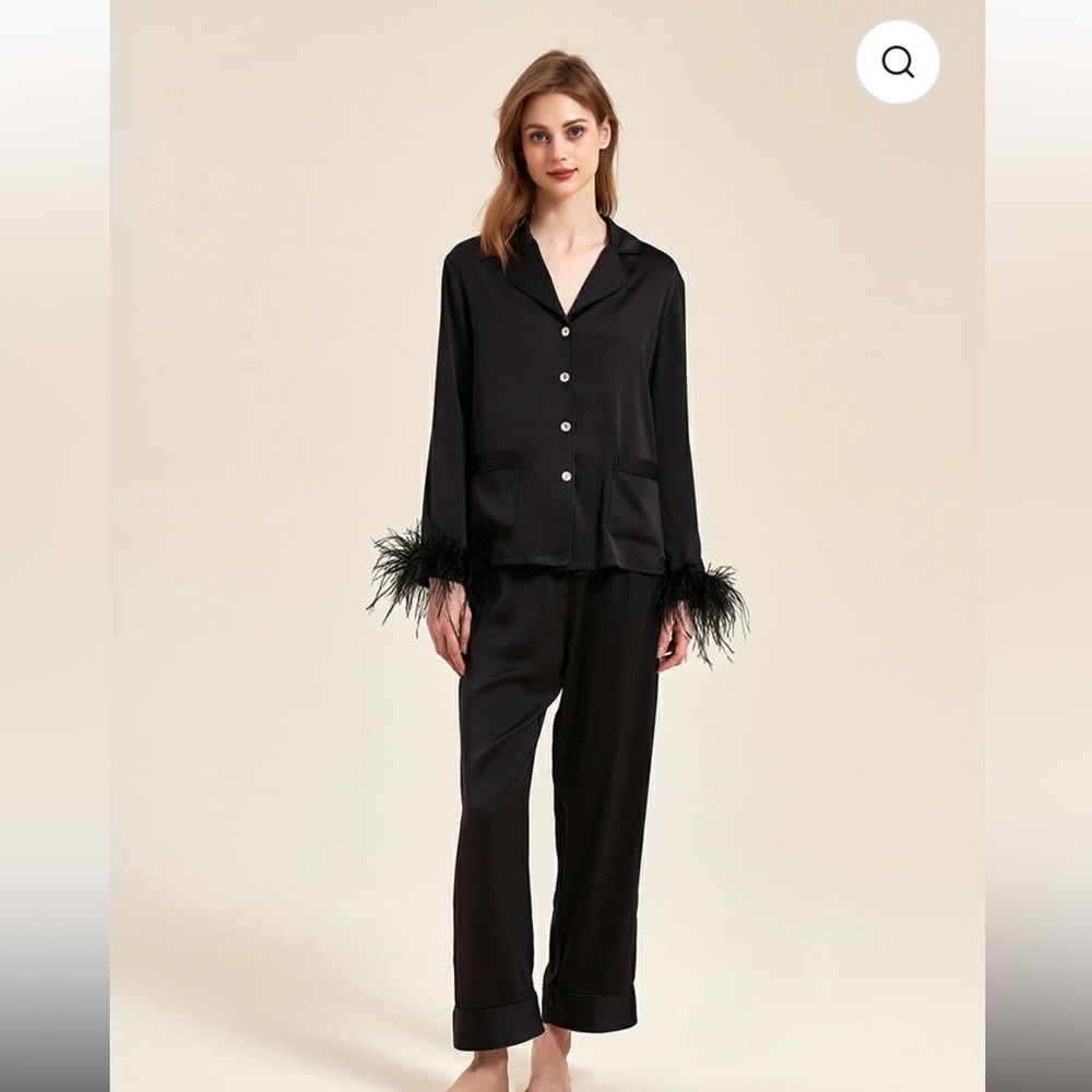 Slessic satin feather pajamas